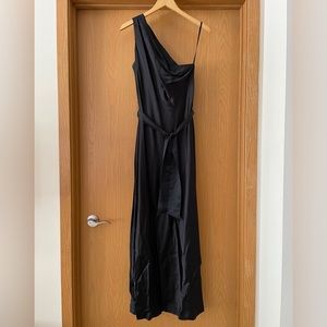 Banana Republic black one shoulder evening dress